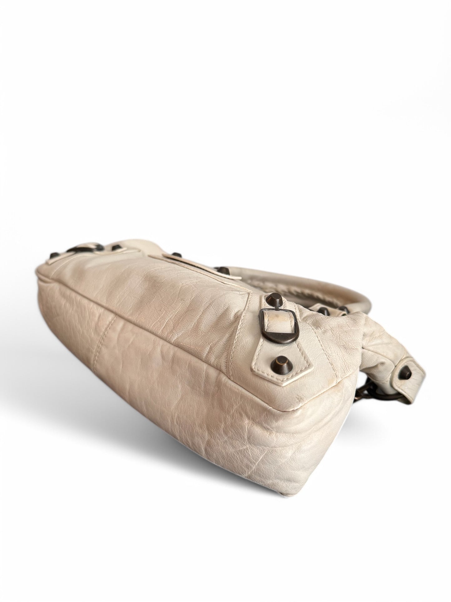 2000s Balenciaga Cream Leather First City Shoulder Bag