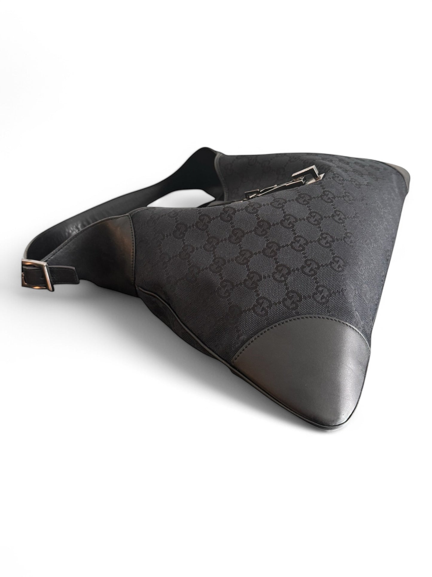 2000s Gucci Black GG Monogram Jackie Bag