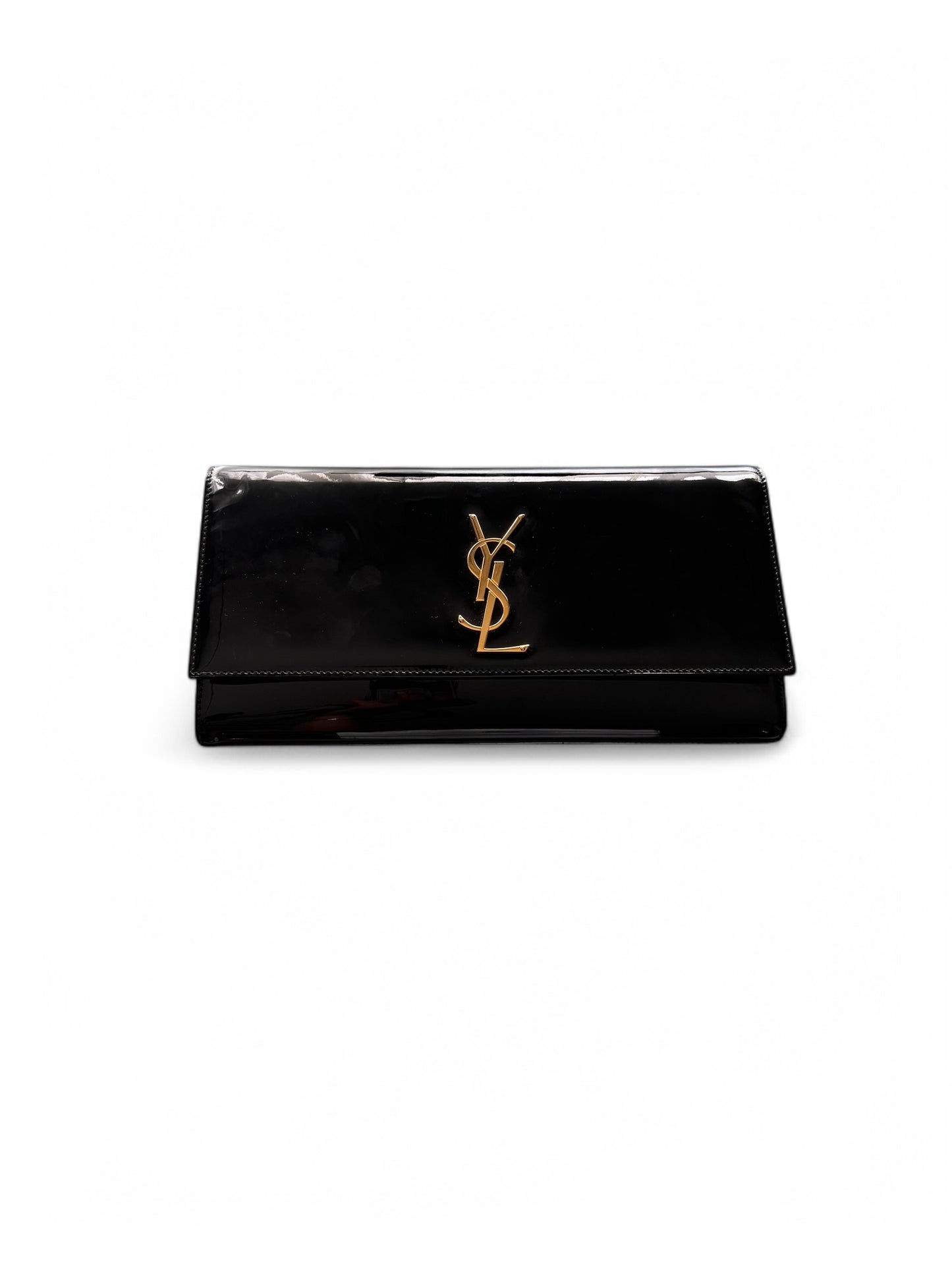 Black Patent Leather YSL Kate Clutch