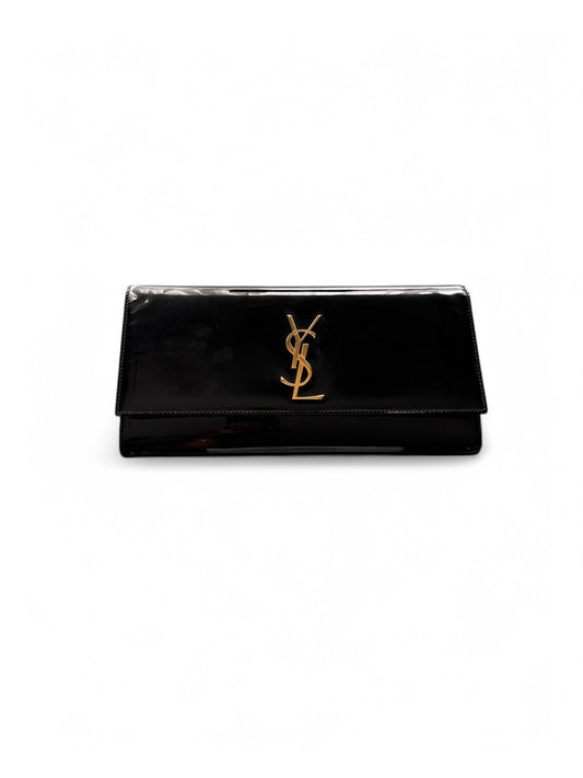 Black Patent Leather YSL Kate Clutch