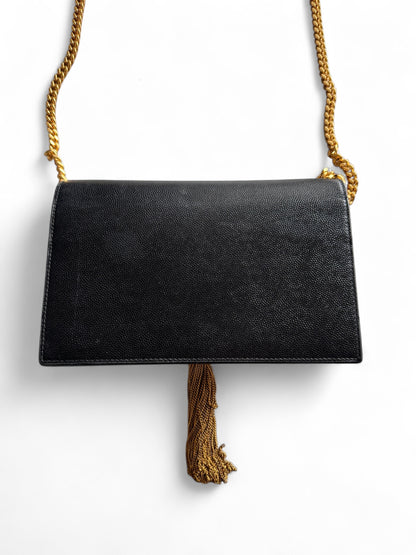 Saint Laurent Black Pebble Calf Leather Kate WOC