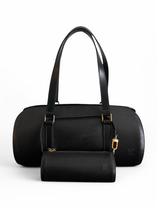 Vintage Louis Vuitton Soufflet Black Epi Leather Bag