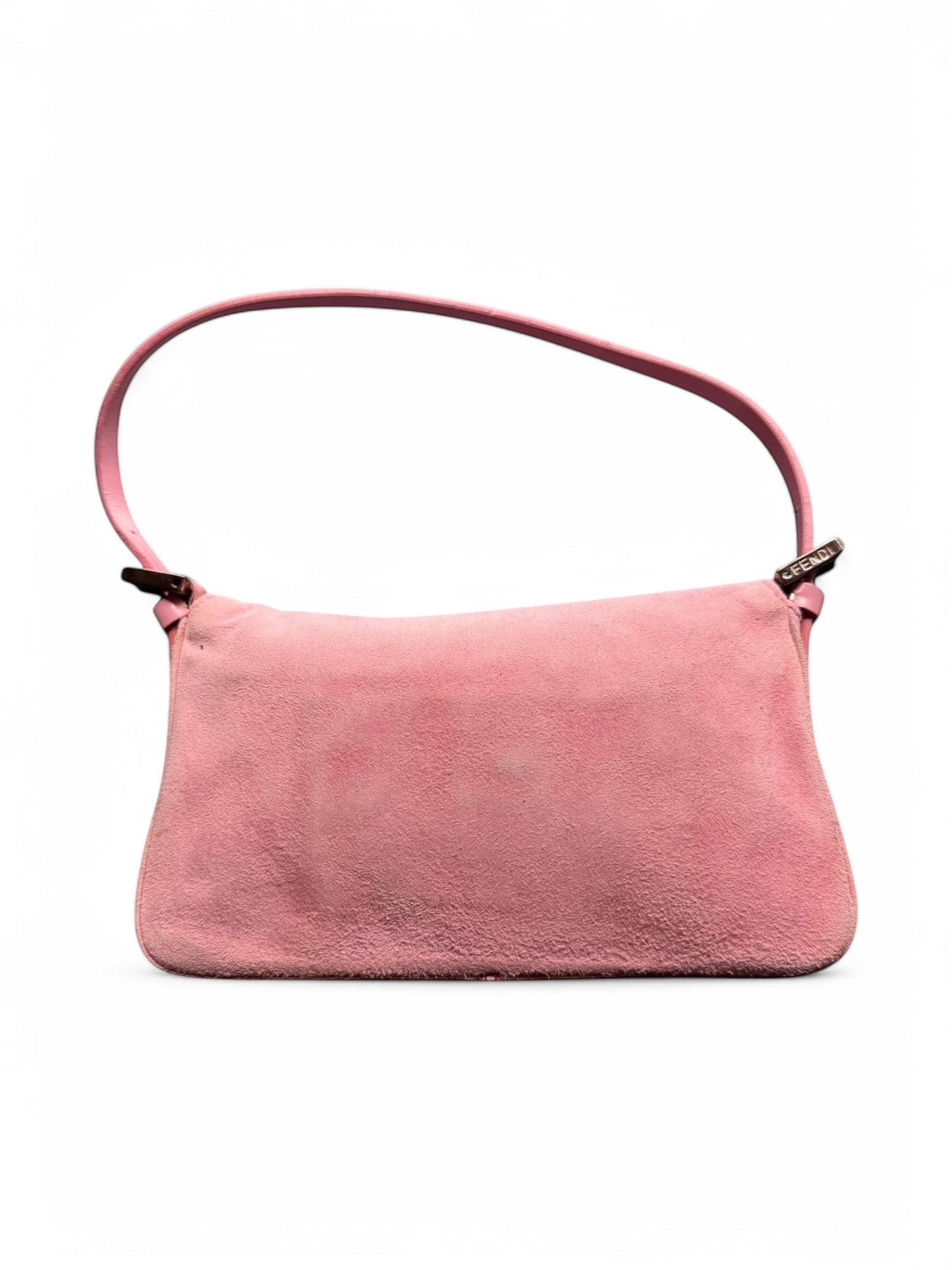 Vintage Pink Suede Mini Fendi Baguette