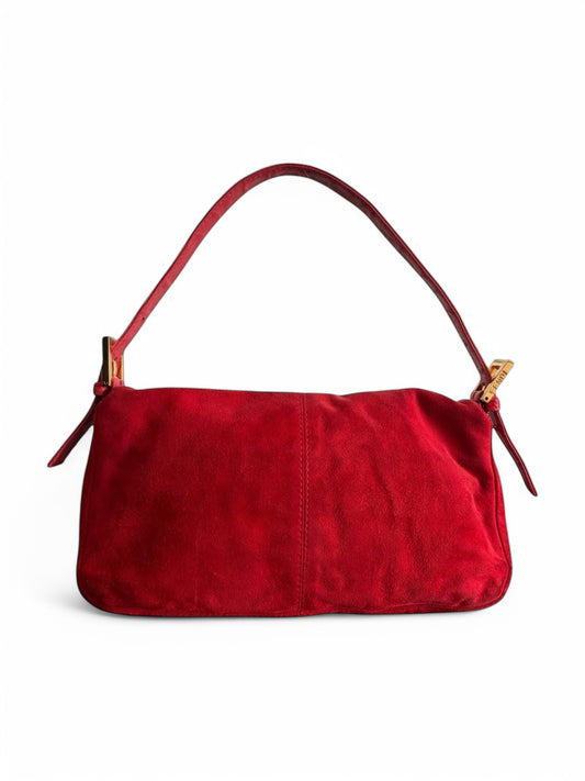 2000s Red Suede Fendi Baguette