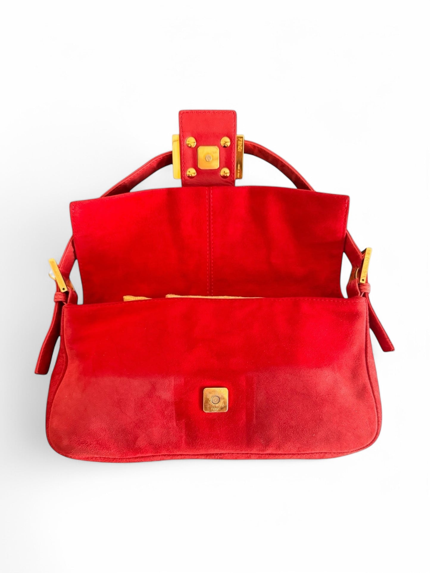 2000s Red Suede Fendi Baguette