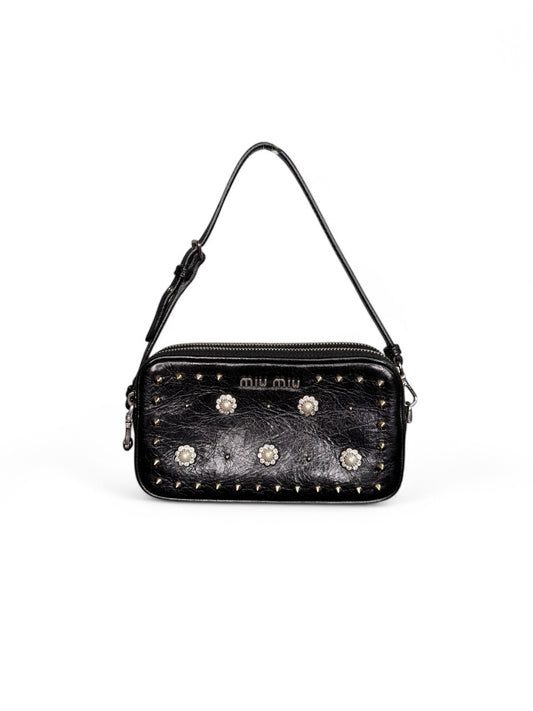 Vintage Black Studded Miu Miu Mini Bag